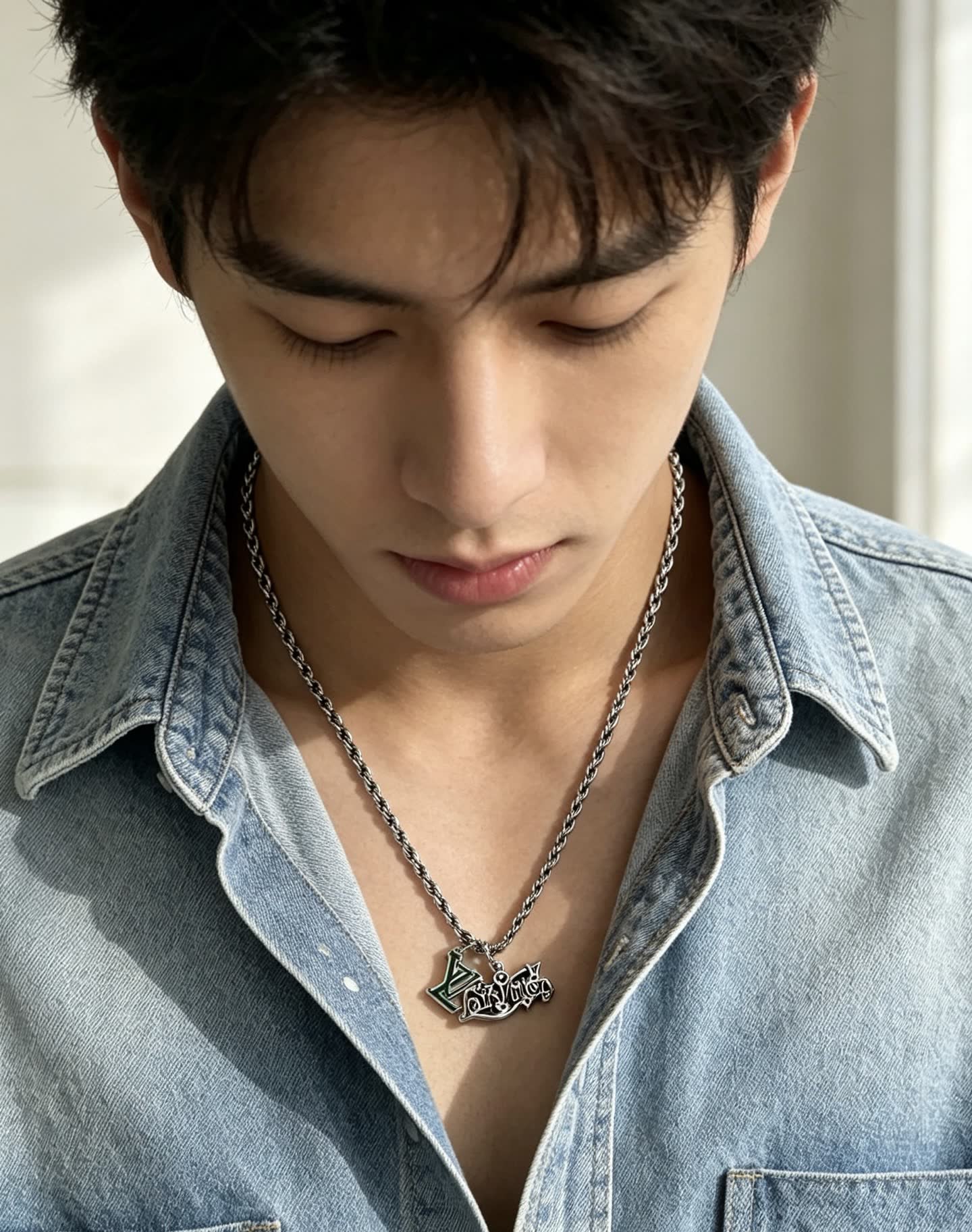 Louis Vuitton Silver Tone Chain Necklace
